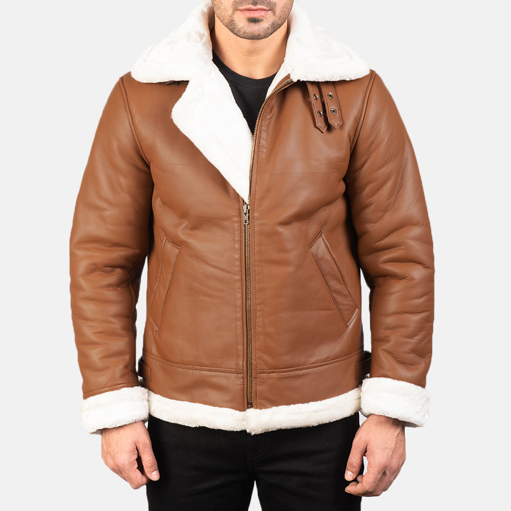 Francis B-3 Negro Cazadora Bomber de Cuero para Hombre – Vista alternativa del producto 4
