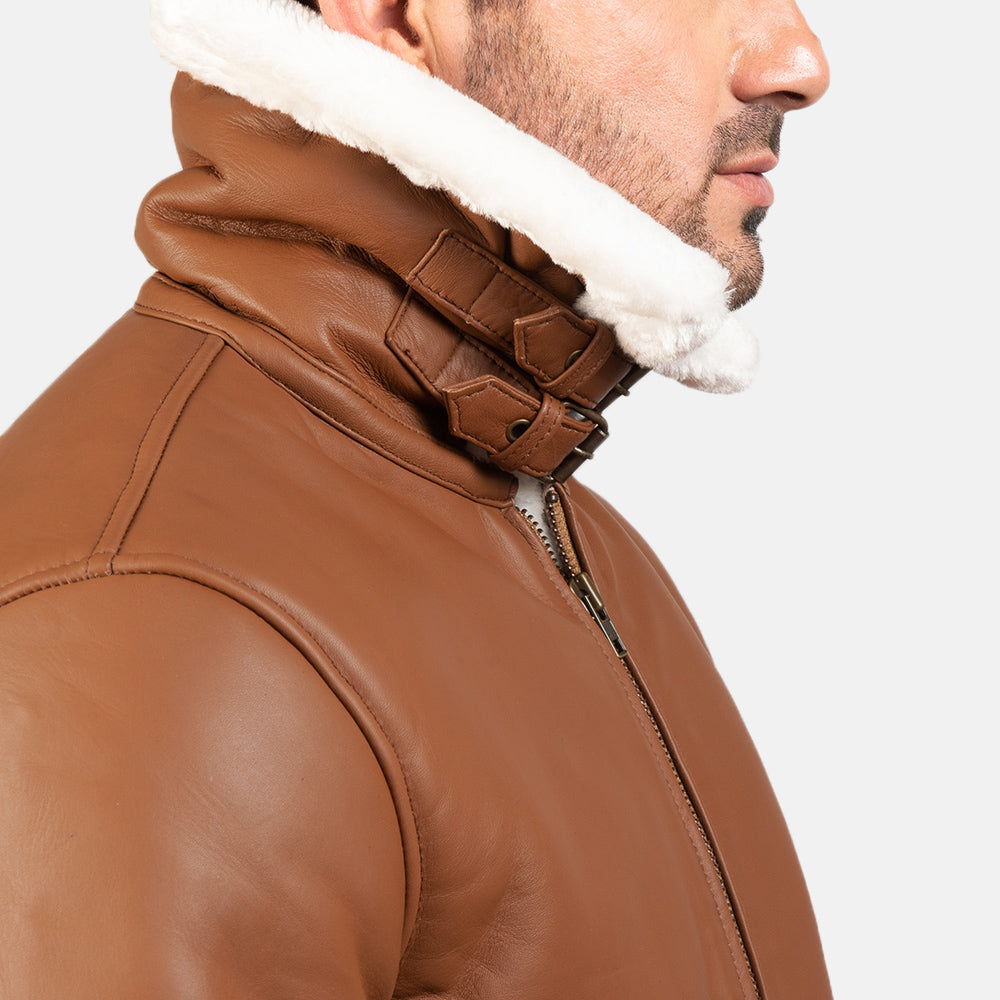 Francis B-3 Negro Cazadora Bomber de Cuero para Hombre – Vista alternativa del producto 6