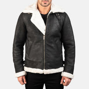 Francis B-3 Negro Cazadora Bomber de Cuero para Hombre – Vista alternativa del producto 1