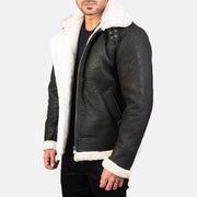 Francis B-3 Negro Cazadora Bomber de Cuero para Hombre – Vista alternativa del producto 2