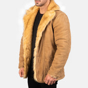 
Vista de detalle of Notch & Button Hardware on Furlong Beige Leather Coat