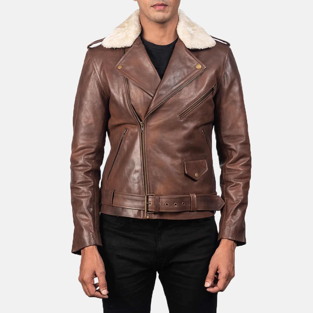 Furton Chaqueta Biker de Cuero para Hombre – Vista alternativa del producto 3