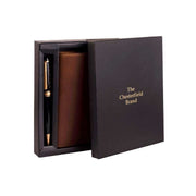 
Vista de detalle of Classic Collar & Heavy-Duty Zipper Hardware on Giftset Leather Writing Case and Pen (Passport holder)
