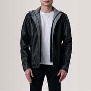 
Henrik Grey Suede Cafe Racer For Men in Grey Goatskin Suede - Vista frontal y silueta entallada | Comprar online