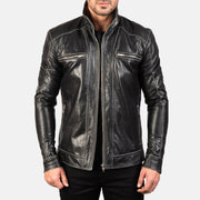
Hudson Chaqueta Biker de Cuero para Hombre - Vista frontal y silueta entallada | Comprar online