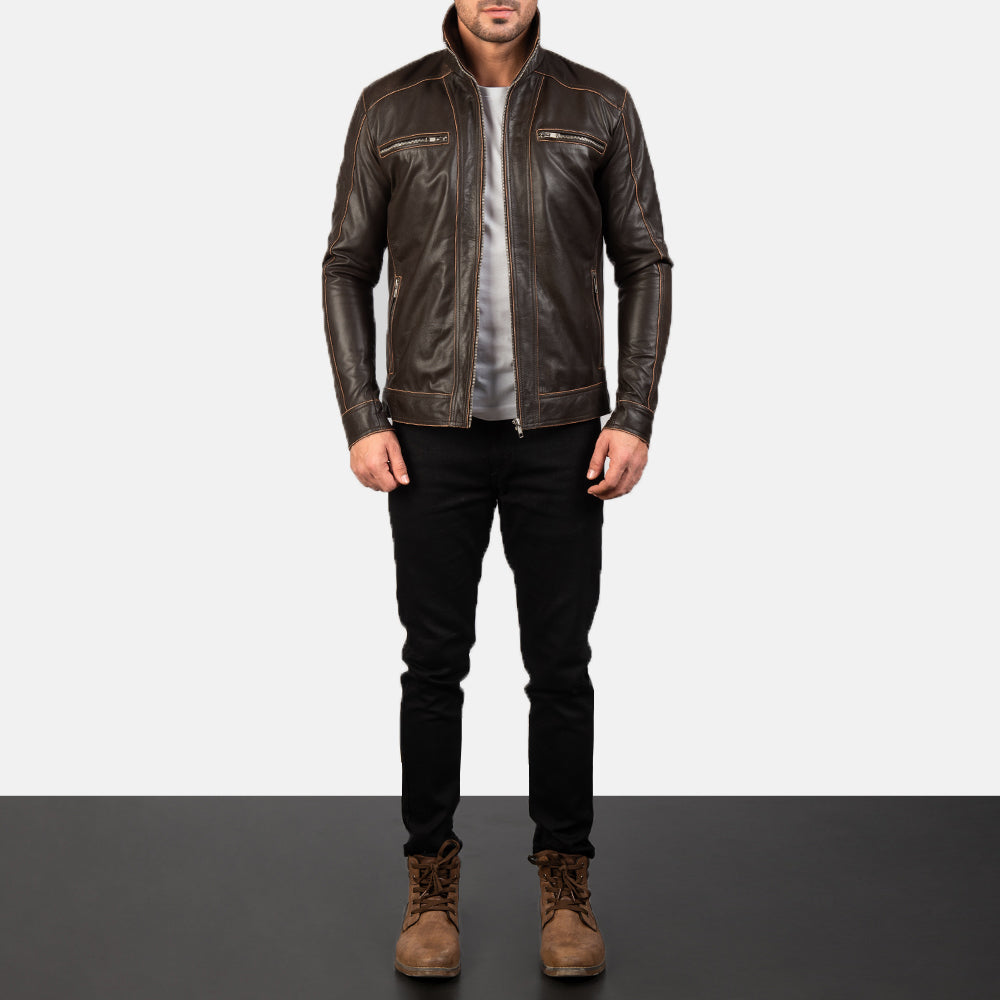 
Hudson Chaqueta Biker de Cuero para Hombre – alternate product view 3