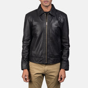 Men's Inferno Marrón Chaqueta de Cuero para Hombre - Vista de perfil lateral con corte ergonómico de manga