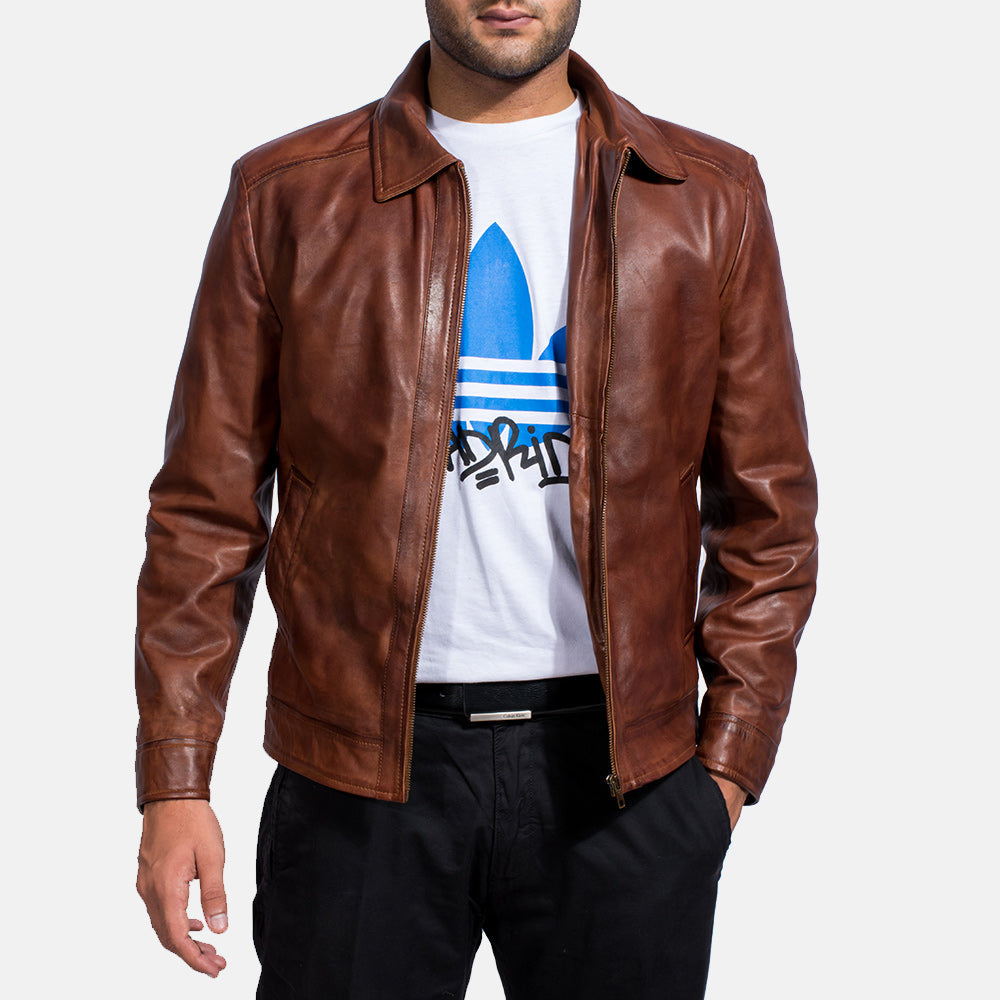 Inferno Leather Brown Jacket – Vista alternativa del producto 4