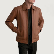 Inferno Leather Brown Jacket – Vista alternativa del producto 1