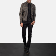 Ionic Chaqueta Biker de Cuero para Hombre – Vista alternativa del producto 4