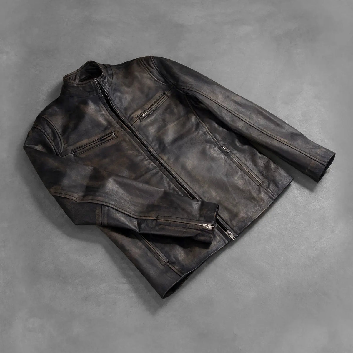 Ionic Chaqueta Biker de Cuero para Hombre – Vista alternativa del producto 7