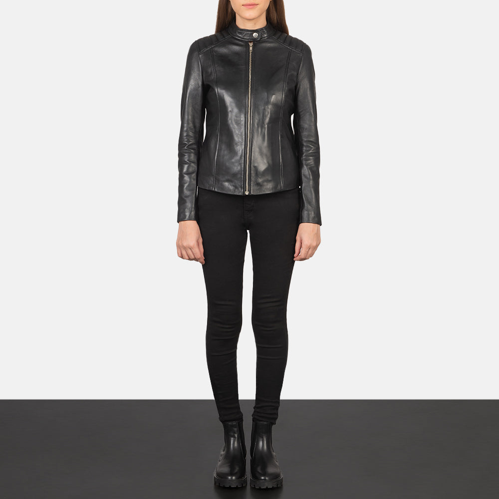 
Kelsee Chaqueta Biker de Cuero para Mujer – alternate product view 4