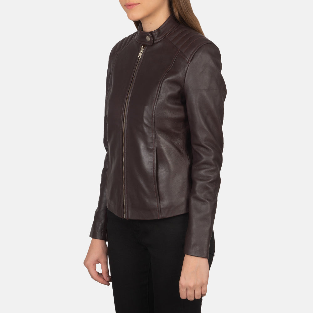 
Kelsee Chaqueta Biker de Cuero para Mujer - Natural Daylight Drape