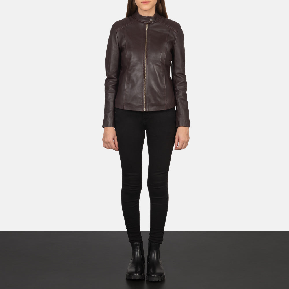 
Kelsee Chaqueta Biker de Cuero para Mujer – alternate product view 3