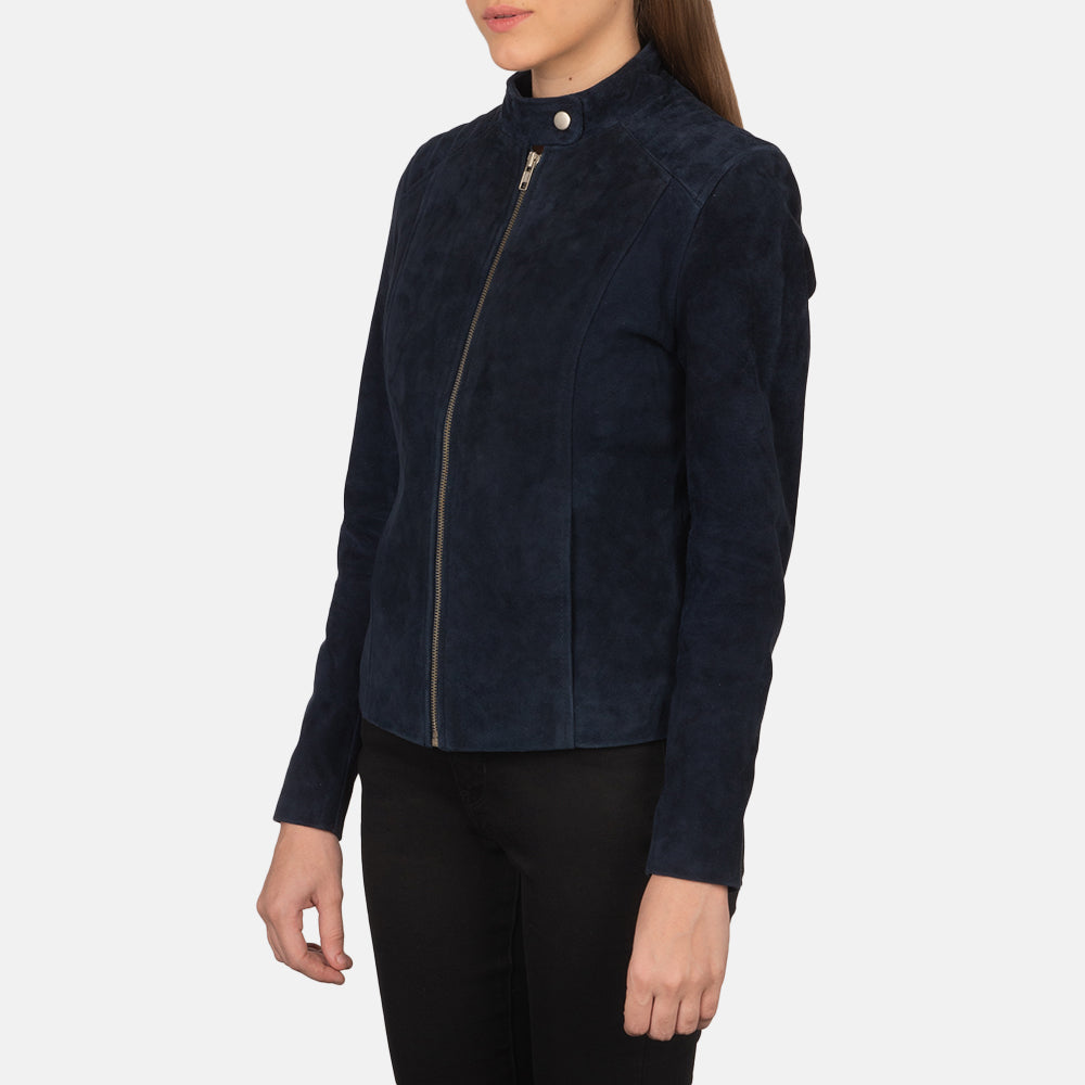 
Kelsee Chaqueta Biker de Cuero para Mujer - Vista posterior con hombros definidos y bajo impecable