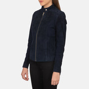 
Kelsee Chaqueta Biker de Cuero para Mujer - Vista posterior con hombros definidos y bajo impecable
