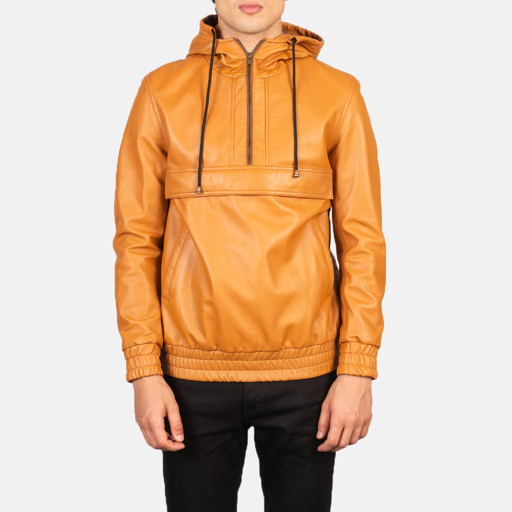 Kenton Hooded Chaqueta de Cuero para Hombre – Vista alternativa del producto 1