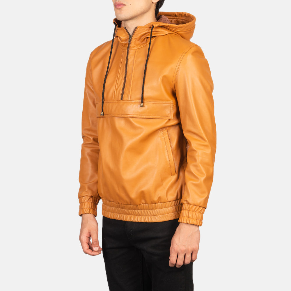 Kenton Hooded Chaqueta de Cuero para Hombre – Vista alternativa del producto 2