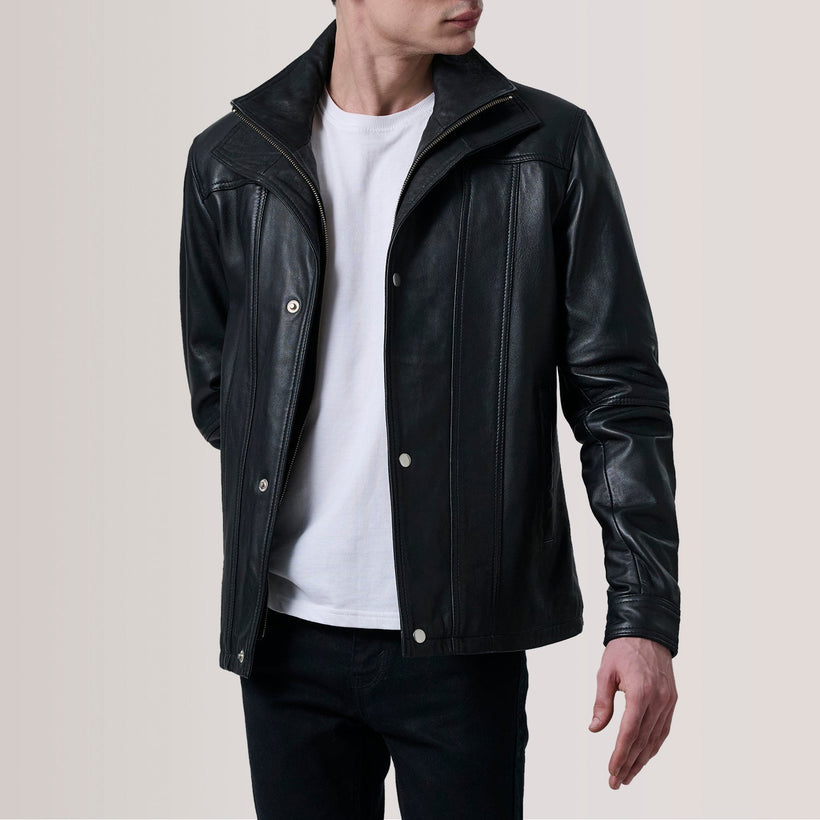Klen Chaqueta de Cuero para Hombre