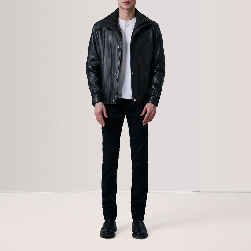 Klen Chaqueta de Cuero para Hombre