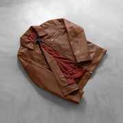 Lavendard Chaqueta Biker de Cuero para Hombre – Vista alternativa del producto 8