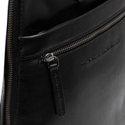 Classic 100% Full-Grain leather Backpack - Rear Perspective Showing Reinforced Leather Straps & Stitching