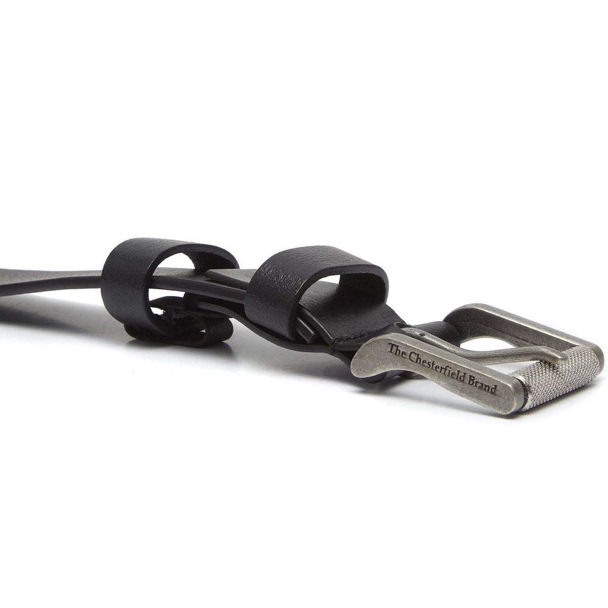 Solid Antique Brass Hardware &amp; Heavy-Duty Dual Zipper Detail on Aayden Full-Grain Cinturón de Cuero para Hombre