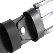 Brandon Full-Grain Cinturón de Cuero para Hombre - Structured Side Profile Showing Gusset Depth &amp; Expansion Capacity