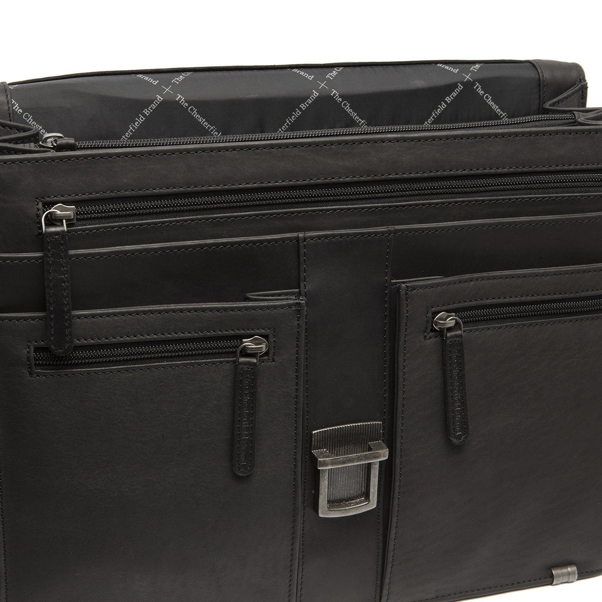 Stuttgart Full-Grain Leather Briefcase para Mujer - Structured Side Profile Showing Gusset Depth &amp; Expansion Capacity
