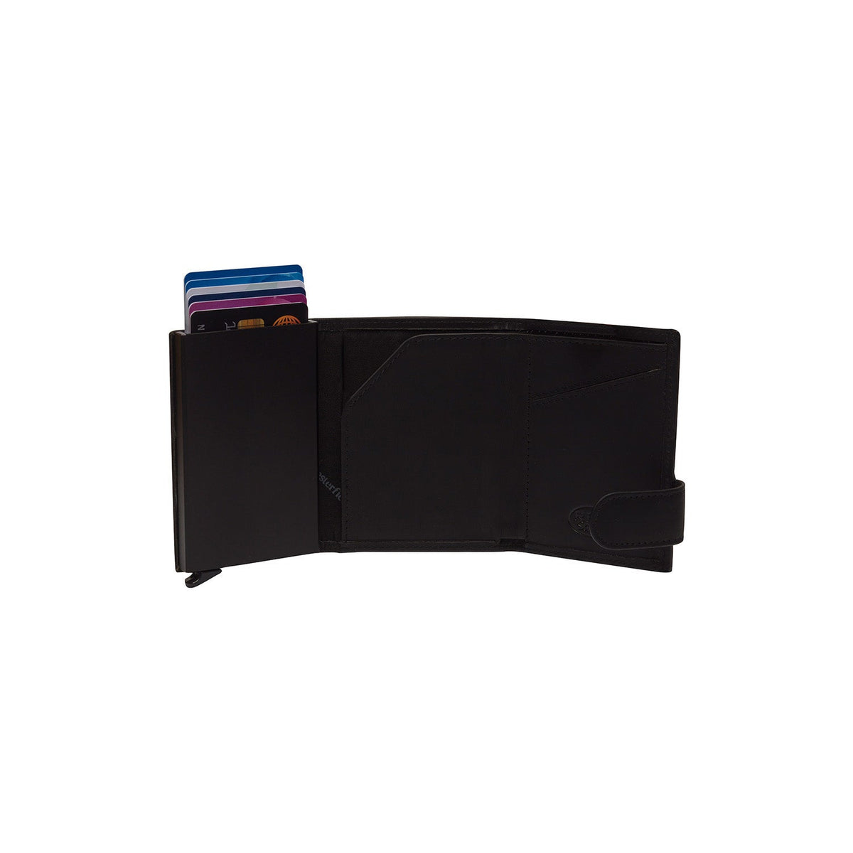 Frankfurt Full-Grain Leather Card Holder para Mujer - Structured Side Profile Showing Gusset Depth &amp; Expansion Capacity