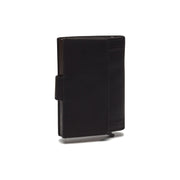Hannover Full-Grain Leather Card Holder para Mujer - Structured Side Profile Showing Gusset Depth &amp; Expansion Capacity
