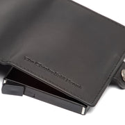 Lagos Full-Grain Leather Card Holder para Mujer - Structured Side Profile Showing Gusset Depth &amp; Expansion Capacity