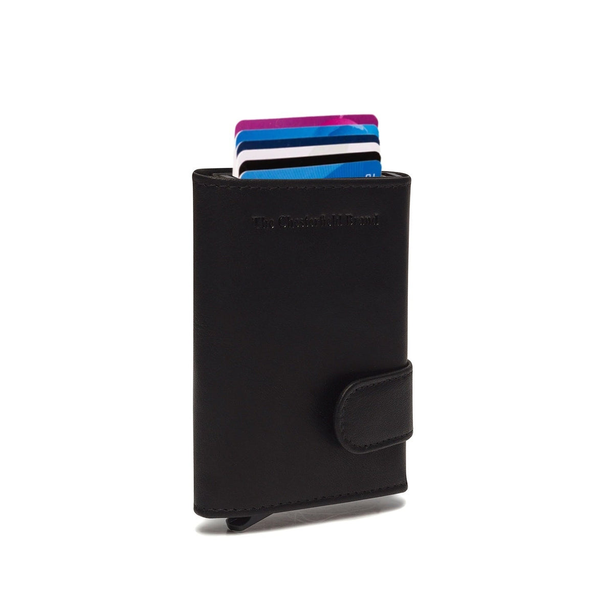 Mannheim Full-Grain Leather Card Holder para Mujer in Classic 100% Full-Grain Leather - Full Exterior Front Profile View | Comprar online