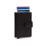 Prague Full-Grain Leather Card Holder para Mujer in Classic 100% Full-Grain Leather - Full Exterior Front Profile View | Comprar online