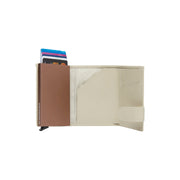 Sabana Full-Grain Leather Card Holder para Mujer - Structured Side Profile Showing Gusset Depth &amp; Expansion Capacity