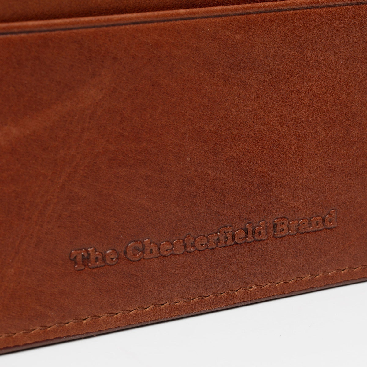 Cognac Leather Card Wallet para Mujer, detail view 4