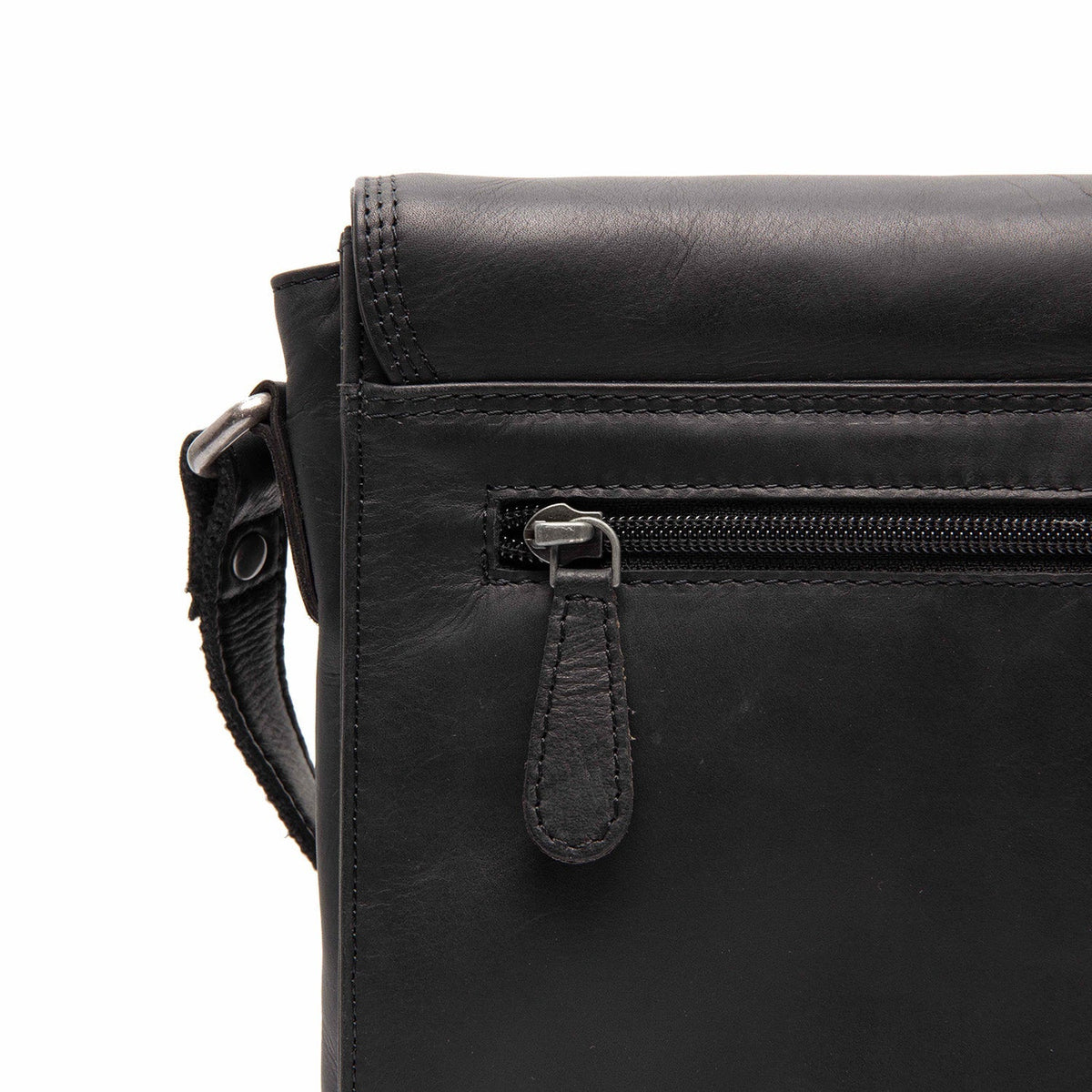 Lunor Cuero flor integral Bolso cruzado - Structured Side Profile Showing Gusset Depth &amp; Expansion Capacity