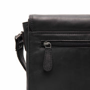 Lunor Cuero flor integral Bolso cruzado - Structured Side Profile Showing Gusset Depth &amp; Expansion Capacity