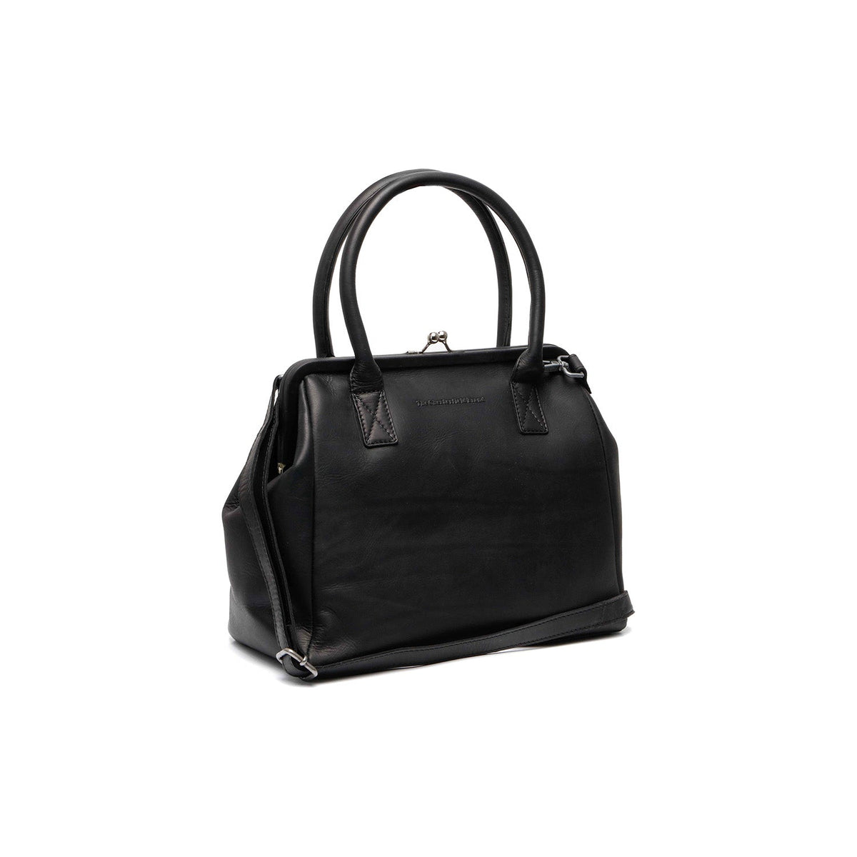 Dorin Full-Grain Leather Handbag para Mujer in Classic 100% Full-Grain Leather - Vista frontal y silueta a medida | Comprar online