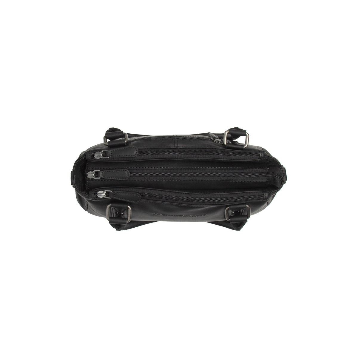 Detalle de cerca of Classic Collar &amp; Heavy-Duty Zipper Hardware on Fenja Full-Grain Leather Handbag para Mujer