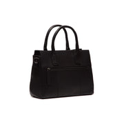 Tailored Rib Cuffs &amp; Hem Craftsmanship Construction Detail on Garda Full-Grain Leather Handbag para Mujer