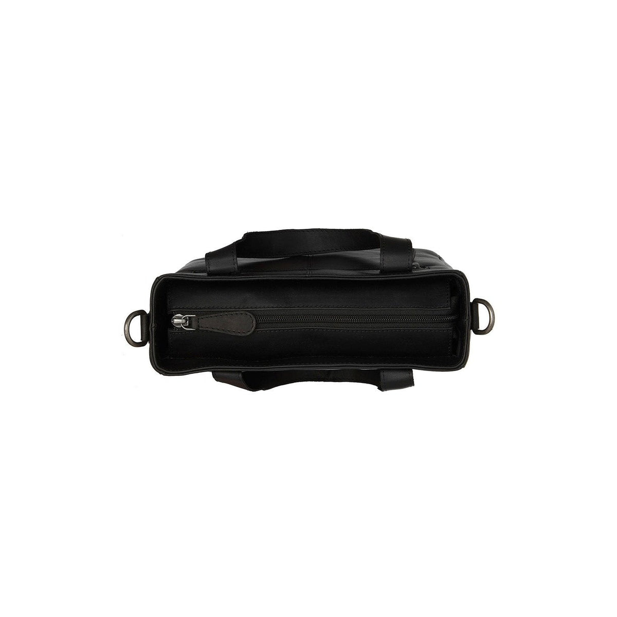 Detalle de cerca of Classic Collar &amp; Heavy-Duty Zipper Hardware on Lingfield Full-Grain Leather Handbag para Mujer