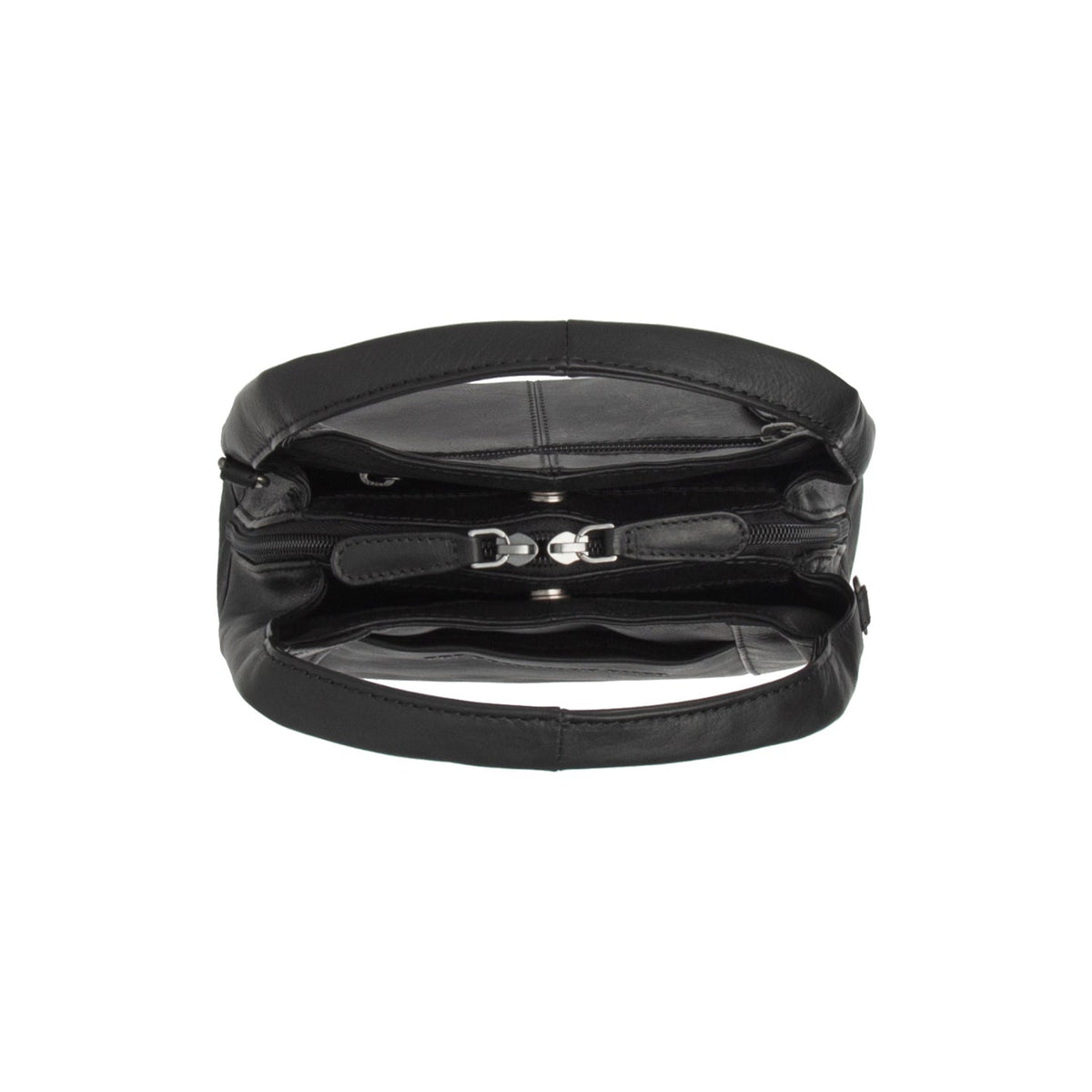 Lunera Full-Grain Leather Handbag para Mujer - Vista de perfil lateral con corte ergonómico de manga