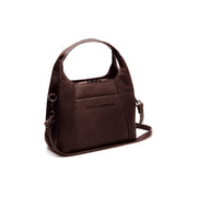Tailored Rib Cuffs &amp; Hem Craftsmanship Construction Detail on Lunera Full-Grain Leather Handbag para Mujer