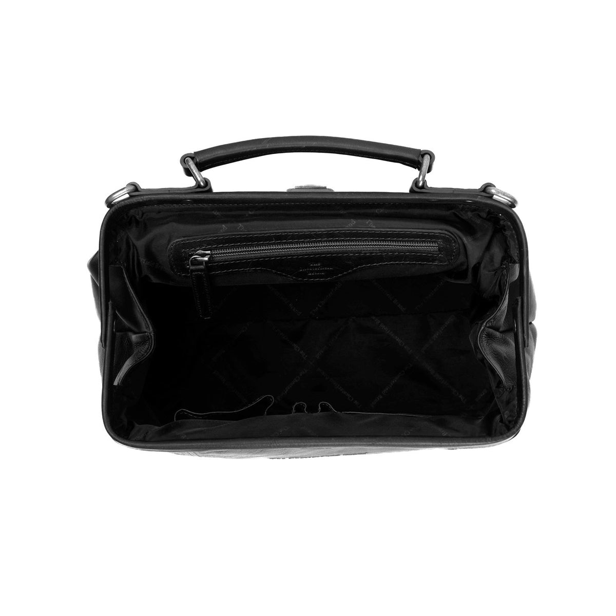 Detalle de cerca of Classic Collar &amp; Heavy-Duty Zipper Hardware on Shaun Cuero flor integral Handbag