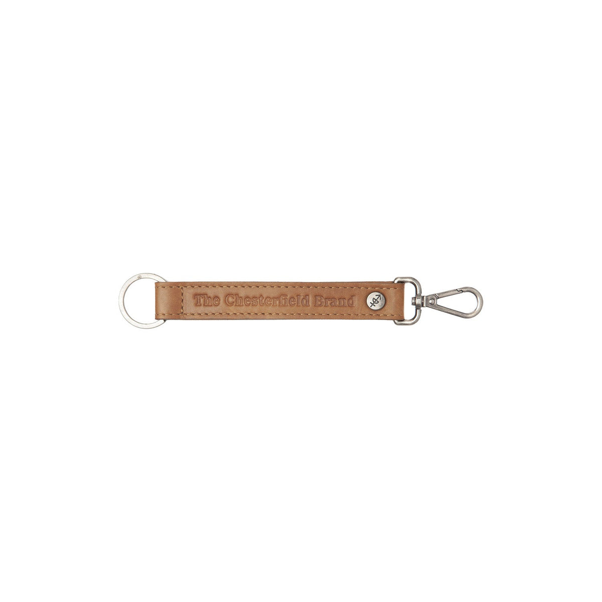Leather Key Ring Coñac para Mujer in Cognac 100% Full-Grain Leather - Vista frontal y silueta a medida | Comprar online