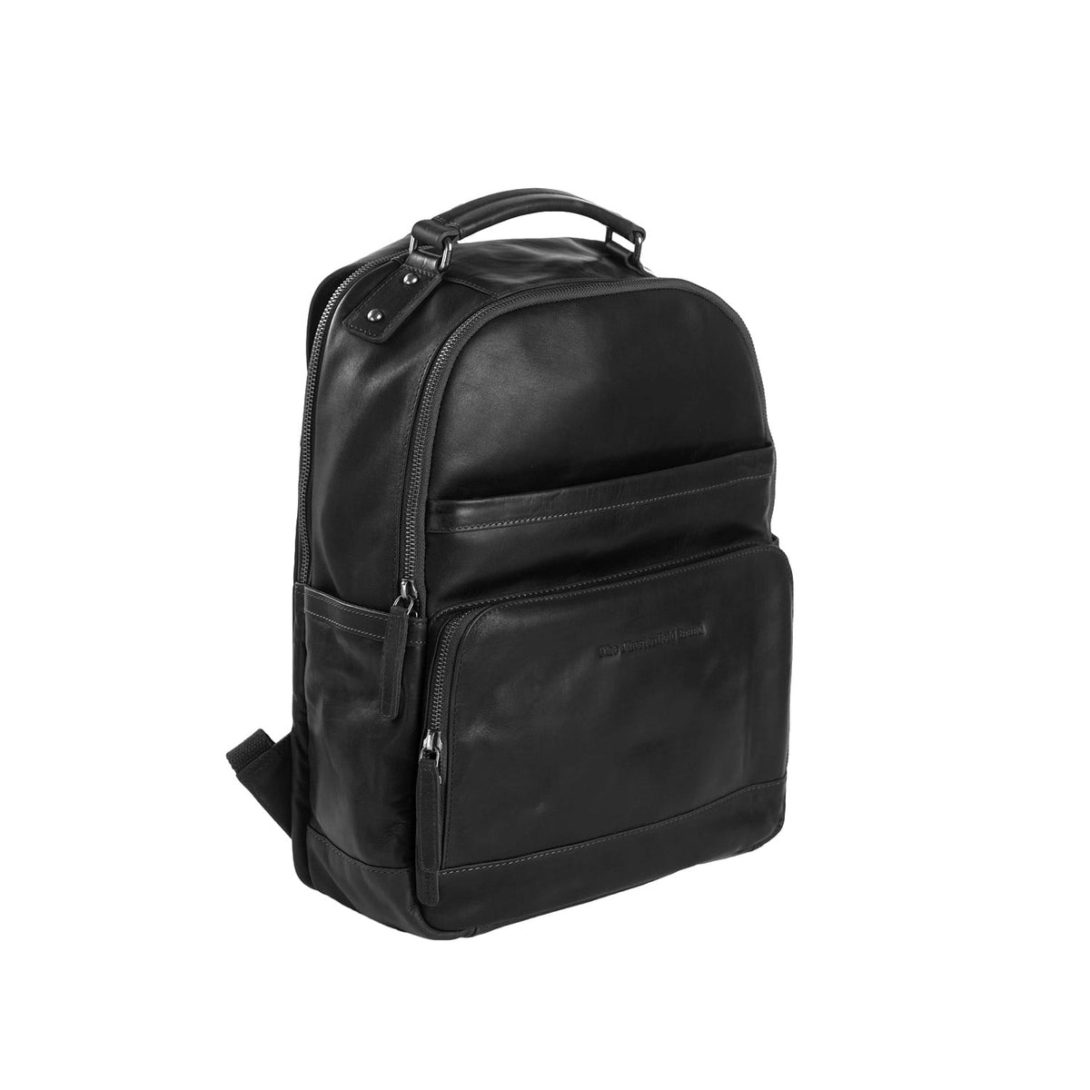 Austin Full-Grain Leather Laptop Backpack para Mujer in Classic 100% Full-Grain Leather - Full Exterior Front Profile View | Comprar online