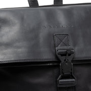 Solid Antique Brass Hardware & Heavy-Duty Dual Zipper Detail on Trondheim Full-Grain Leather Laptop Backpack