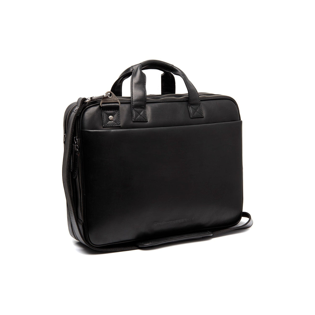 Iseo Full-Grain Leather Laptop Bag para Hombre in Classic 100% Full-Grain Leather - Full Exterior Front Profile View | Comprar online
