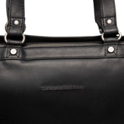 Solid Antique Brass Hardware &amp; Heavy-Duty Dual Zipper Detail on Manly Full-Grain Leather Laptop Bag para Mujer